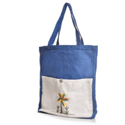 Embroidered Tote Bag with Pocket