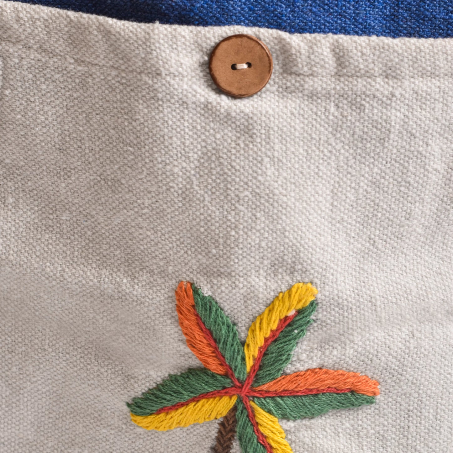 Embroidered Tote Bag with Pocket