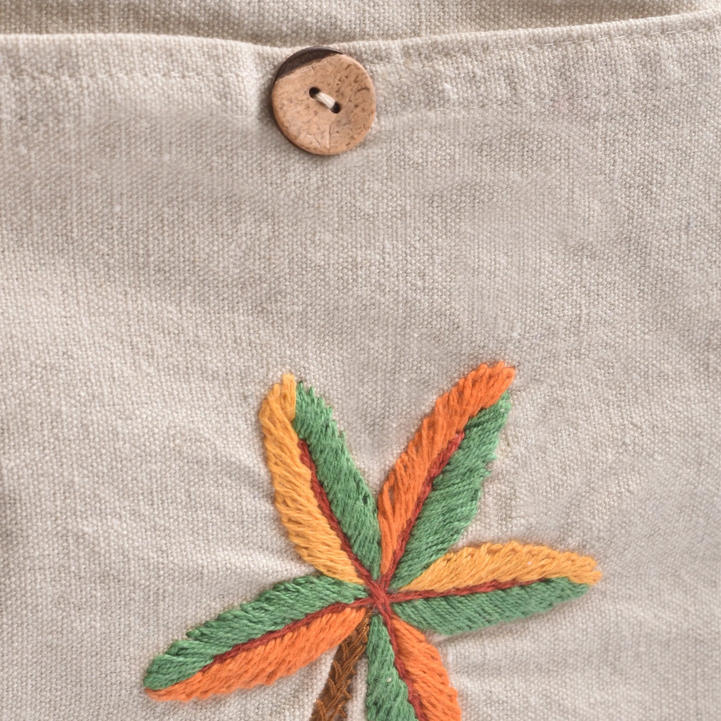 Embroidered Tote Bag with Pocket