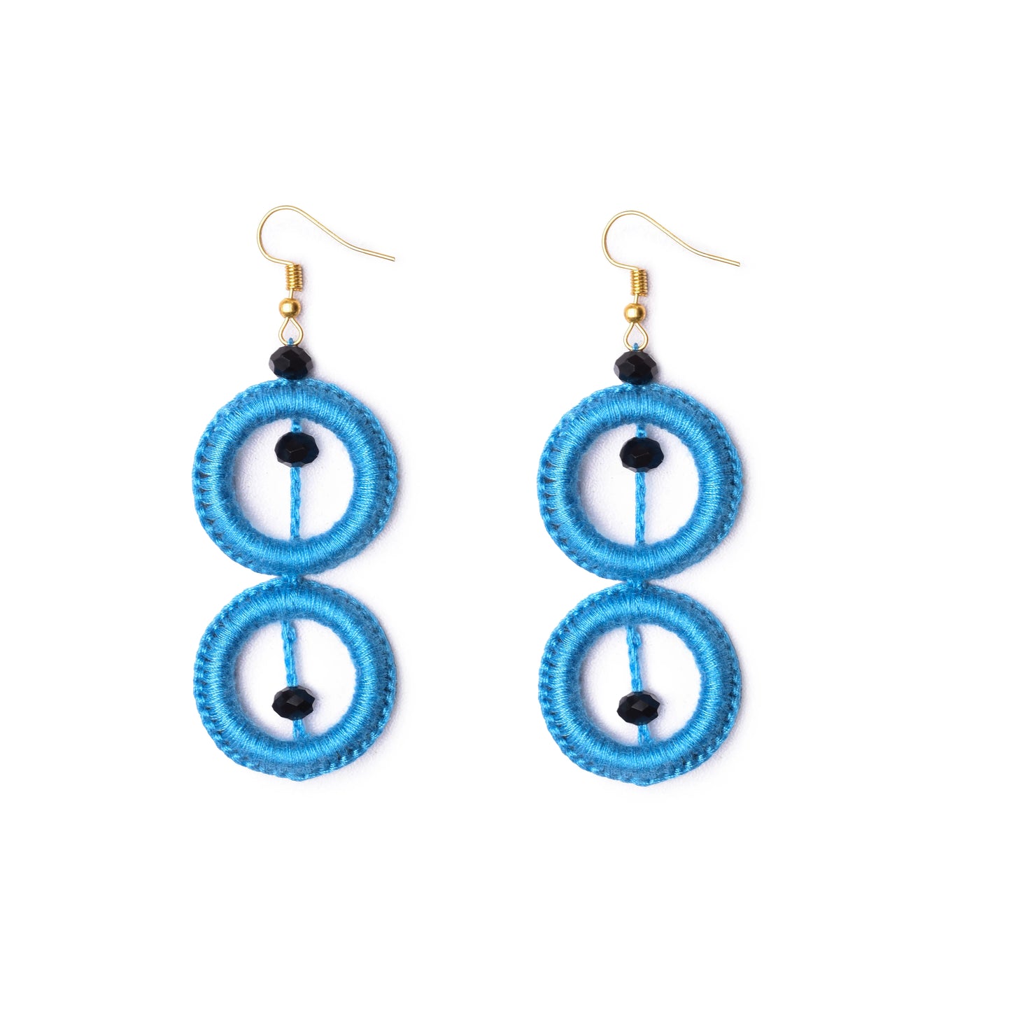 Crochet Earrings With Color Blue