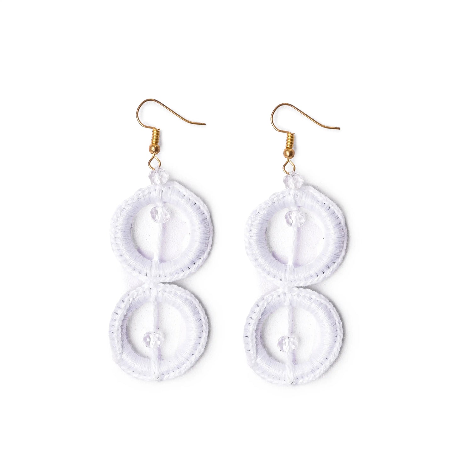 Crochet Earrings With Color White