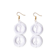 Crochet Earrings With Color White