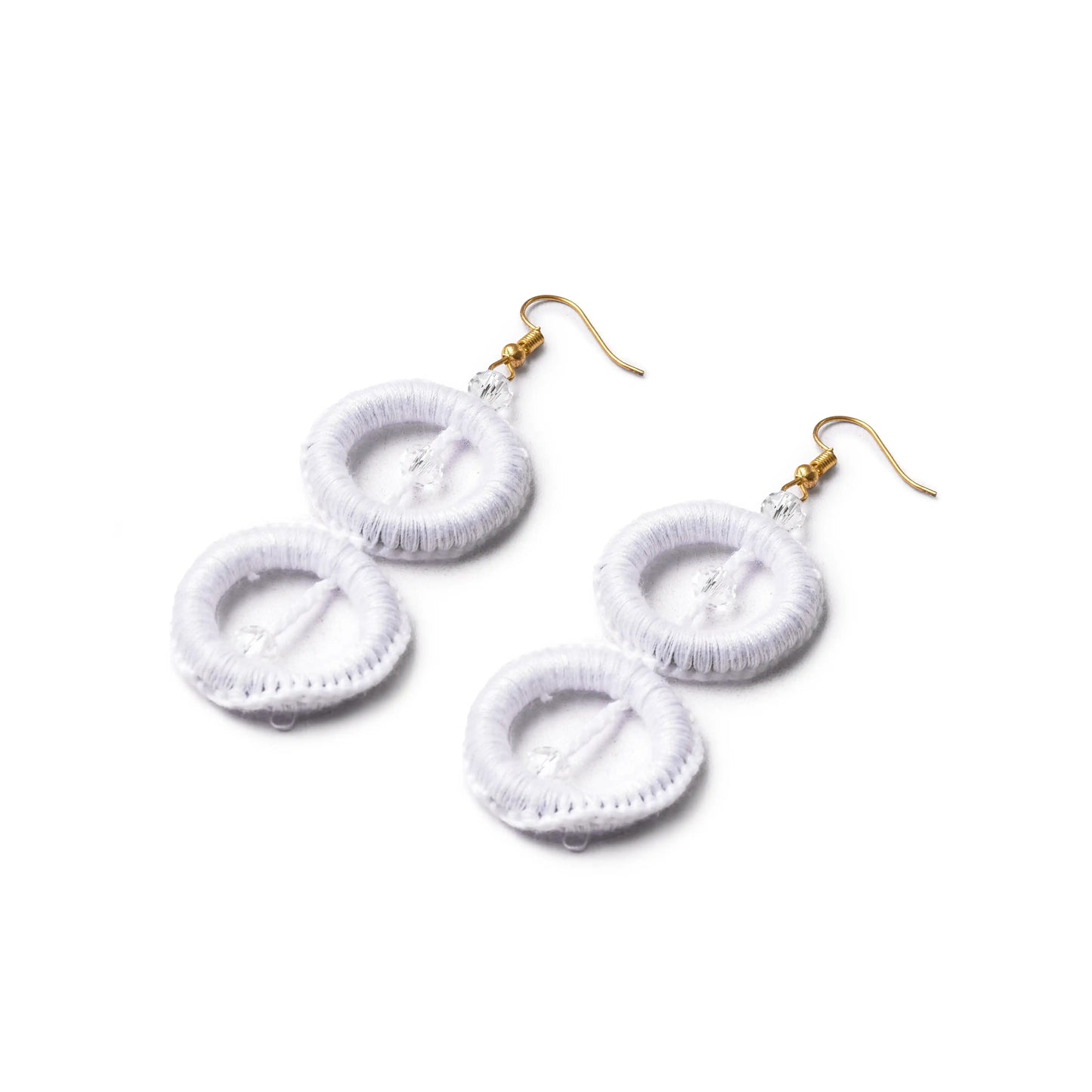 Crochet Earrings With Color White
