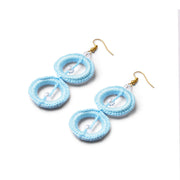 Crochet Earrings With Color Aqua