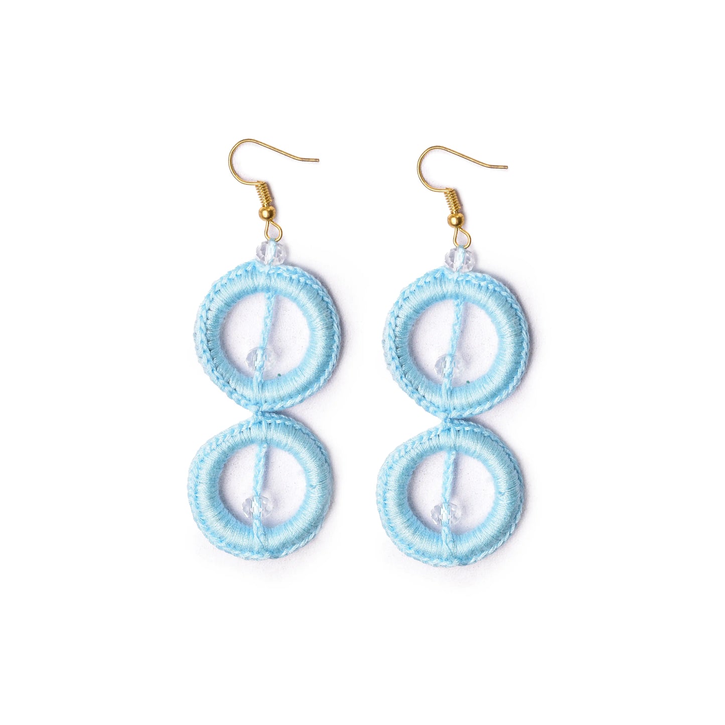 Crochet Earrings With Color Aqua