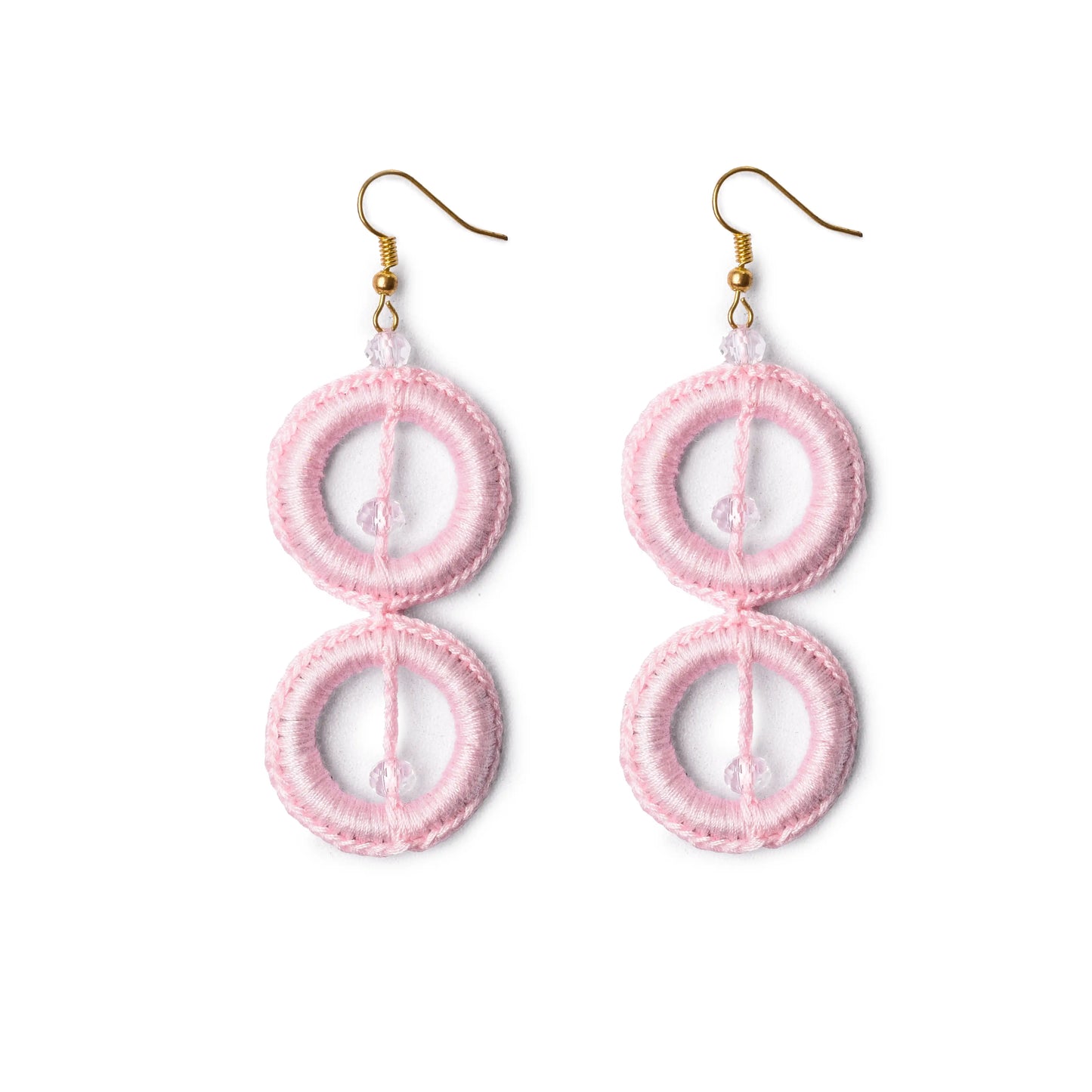 Crochet Earrings With Color Pink 