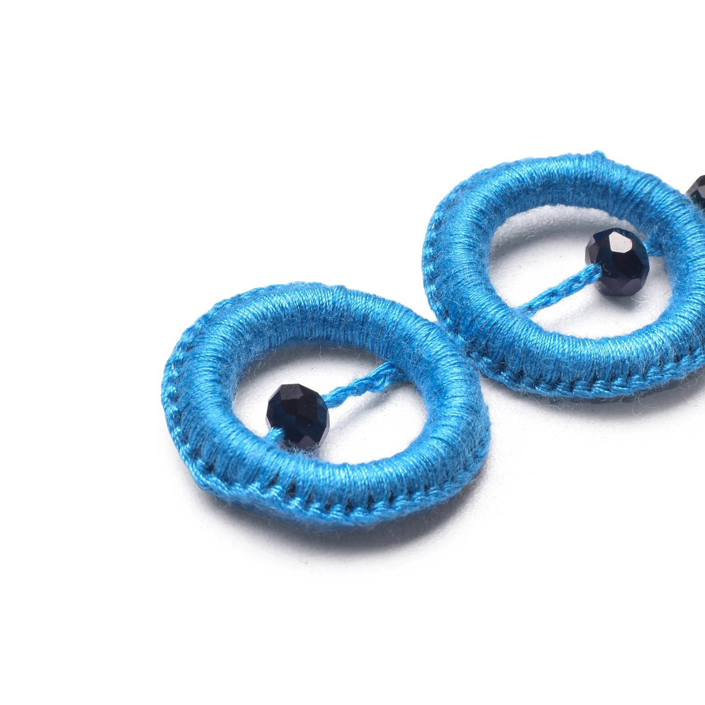 Crochet Earrings With Color Blue