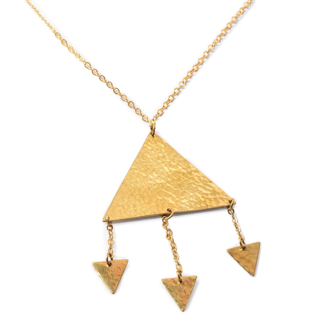 Triangles Brass Necklace