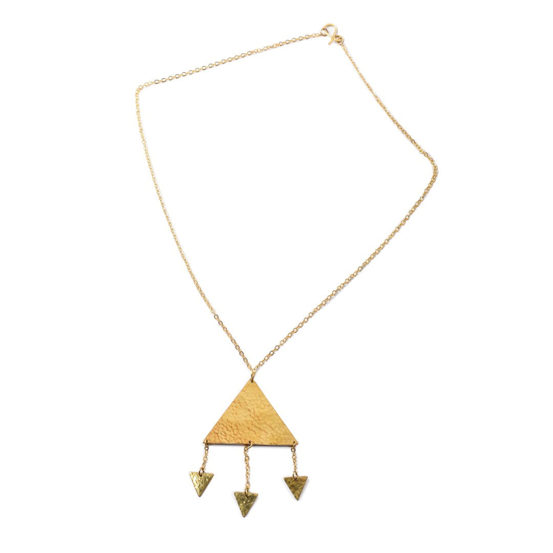 Triangles Brass Necklace