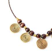 Short Spiral Brass Necklace