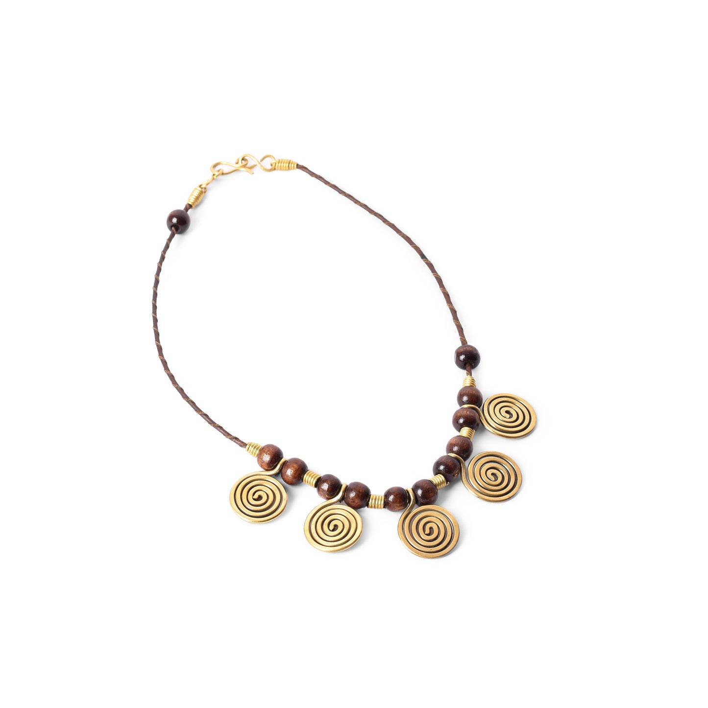 Short Spiral Brass Necklace