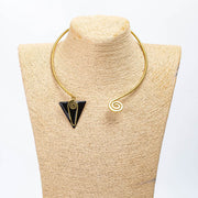 Spiral Triangle Enamel Brass Choker