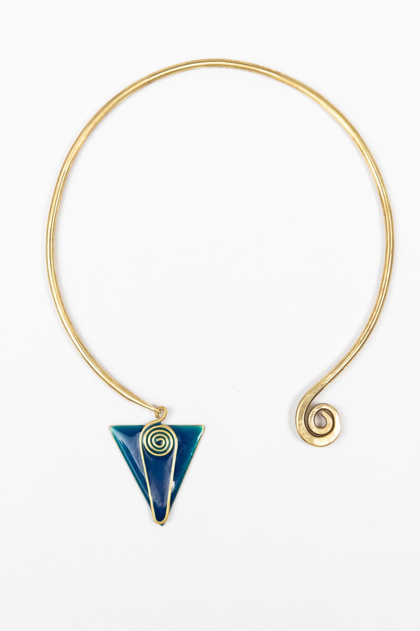 Spiral Triangle Enamel Brass Choker