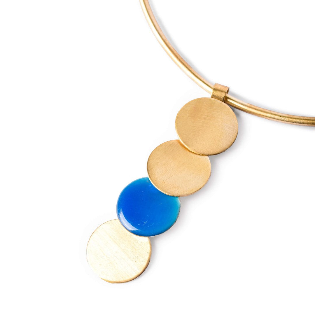 Enamel Circles Brass Choker