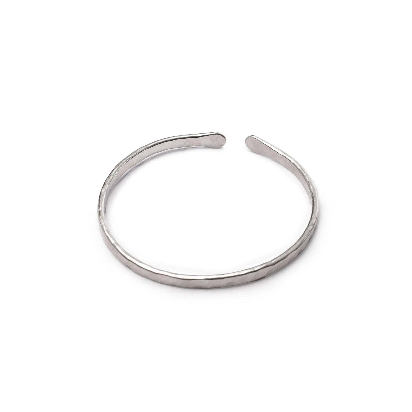 Hammered Silver Plated Brass Simple Bracelet