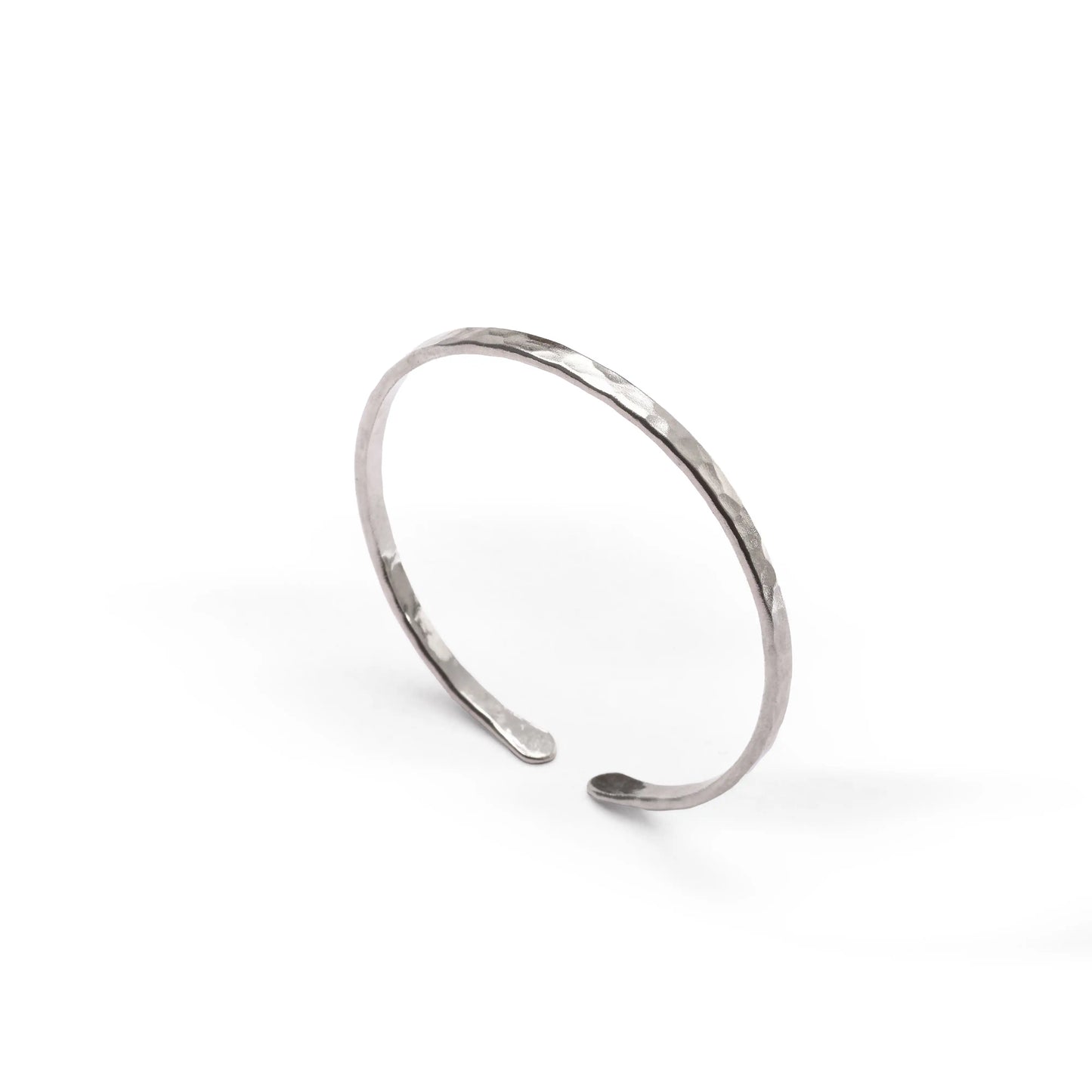 Hammered Silver Plated Brass Simple Bracelet