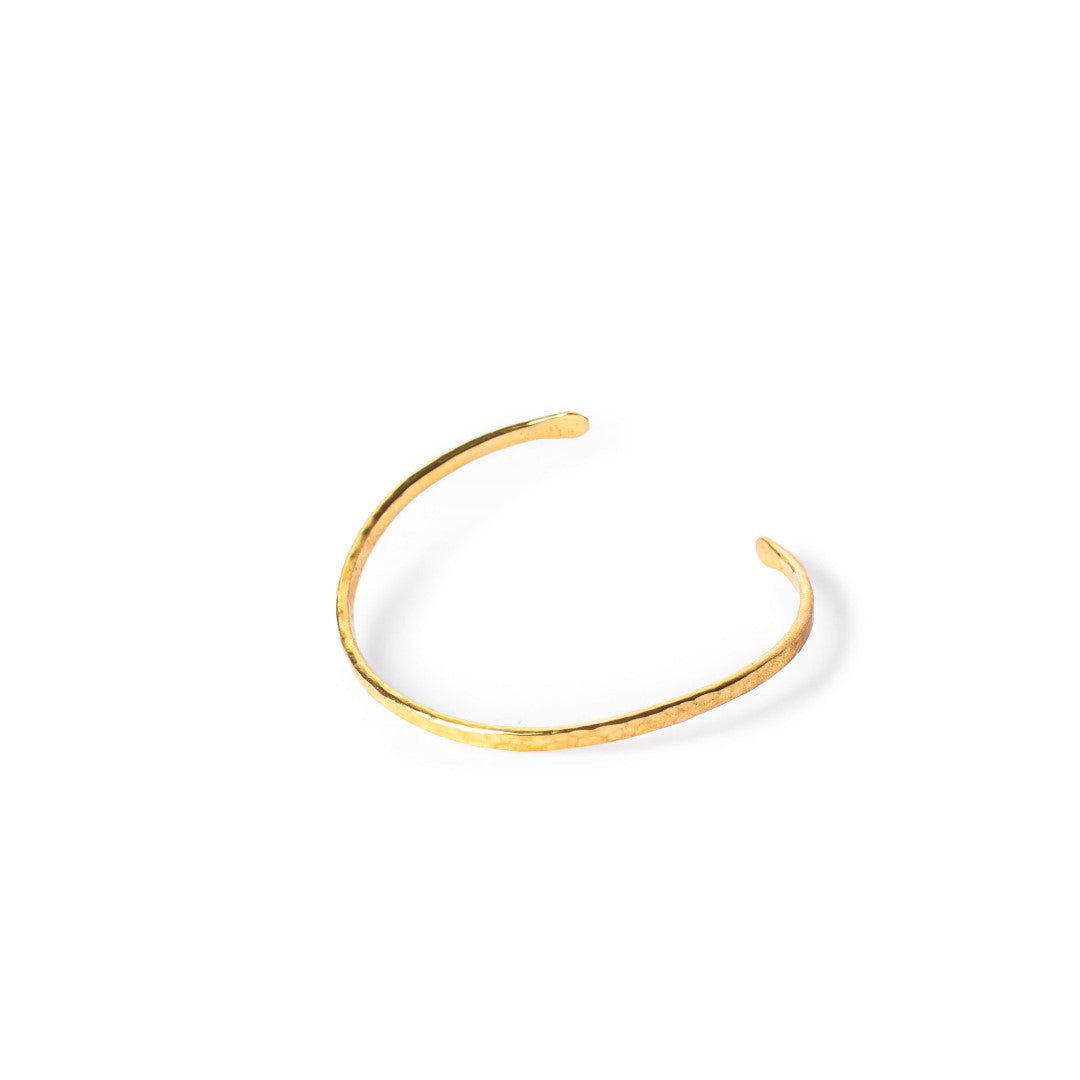 Minimal Hammered Brass Bracelet