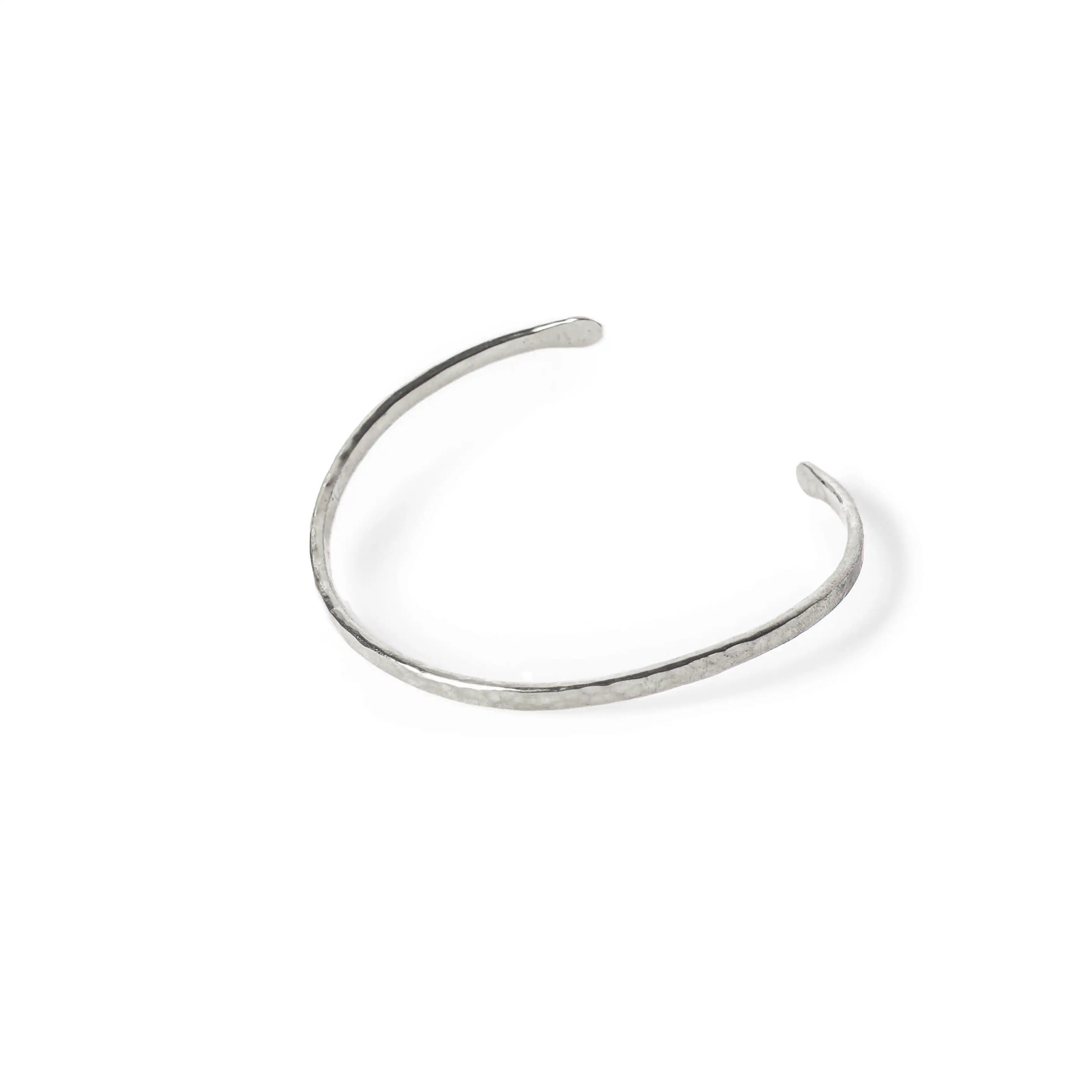 Hammered Silver Plated Brass Simple Bracelet
