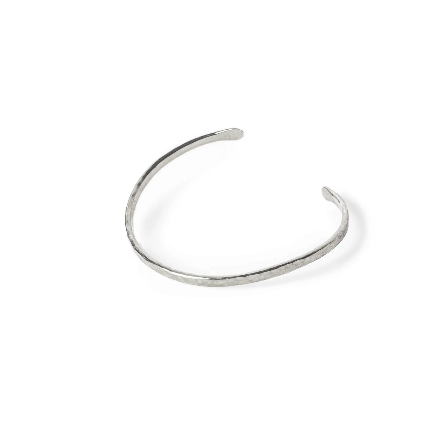 Hammered Silver Plated Brass Simple Bracelet