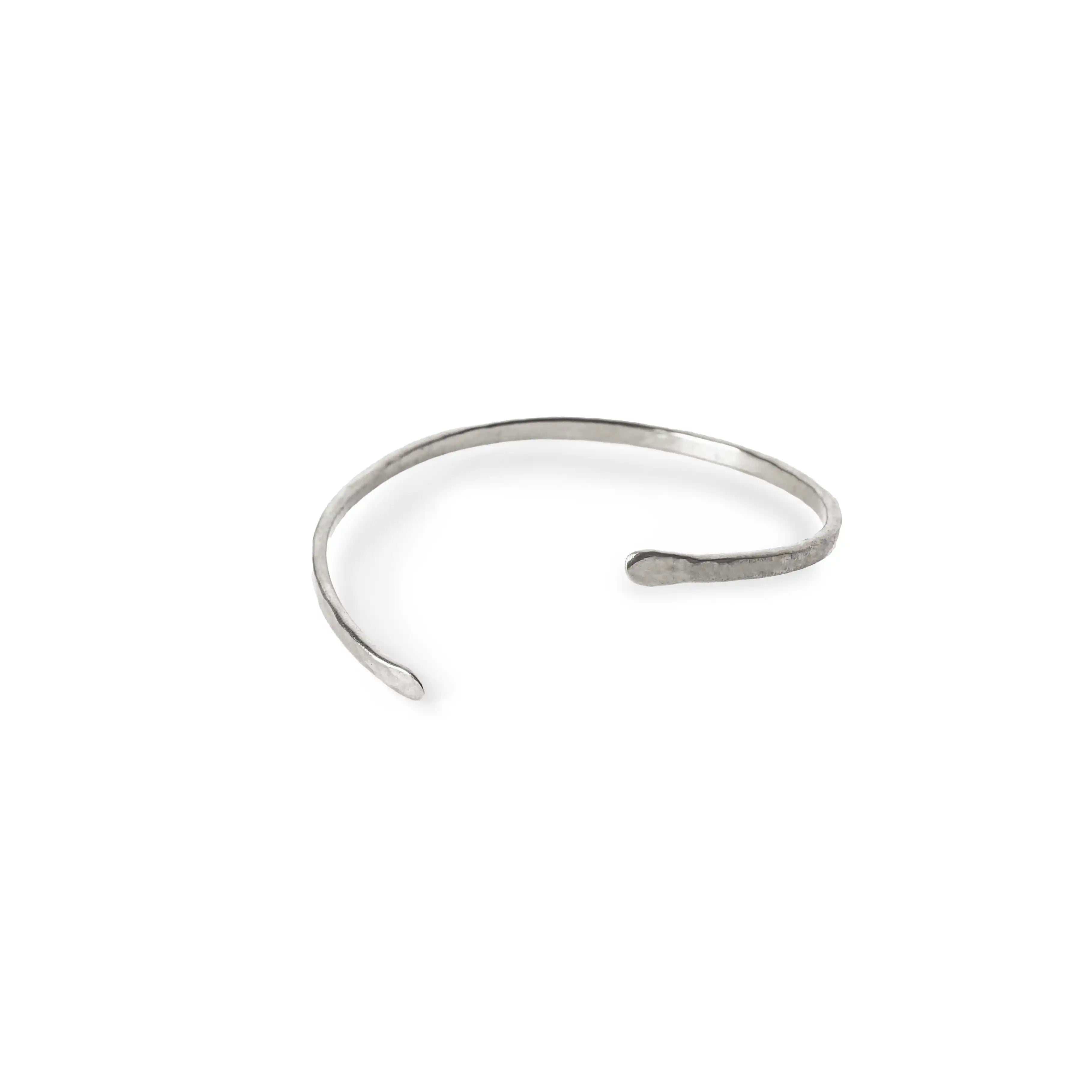 Hammered Silver Plated Brass Simple Bracelet