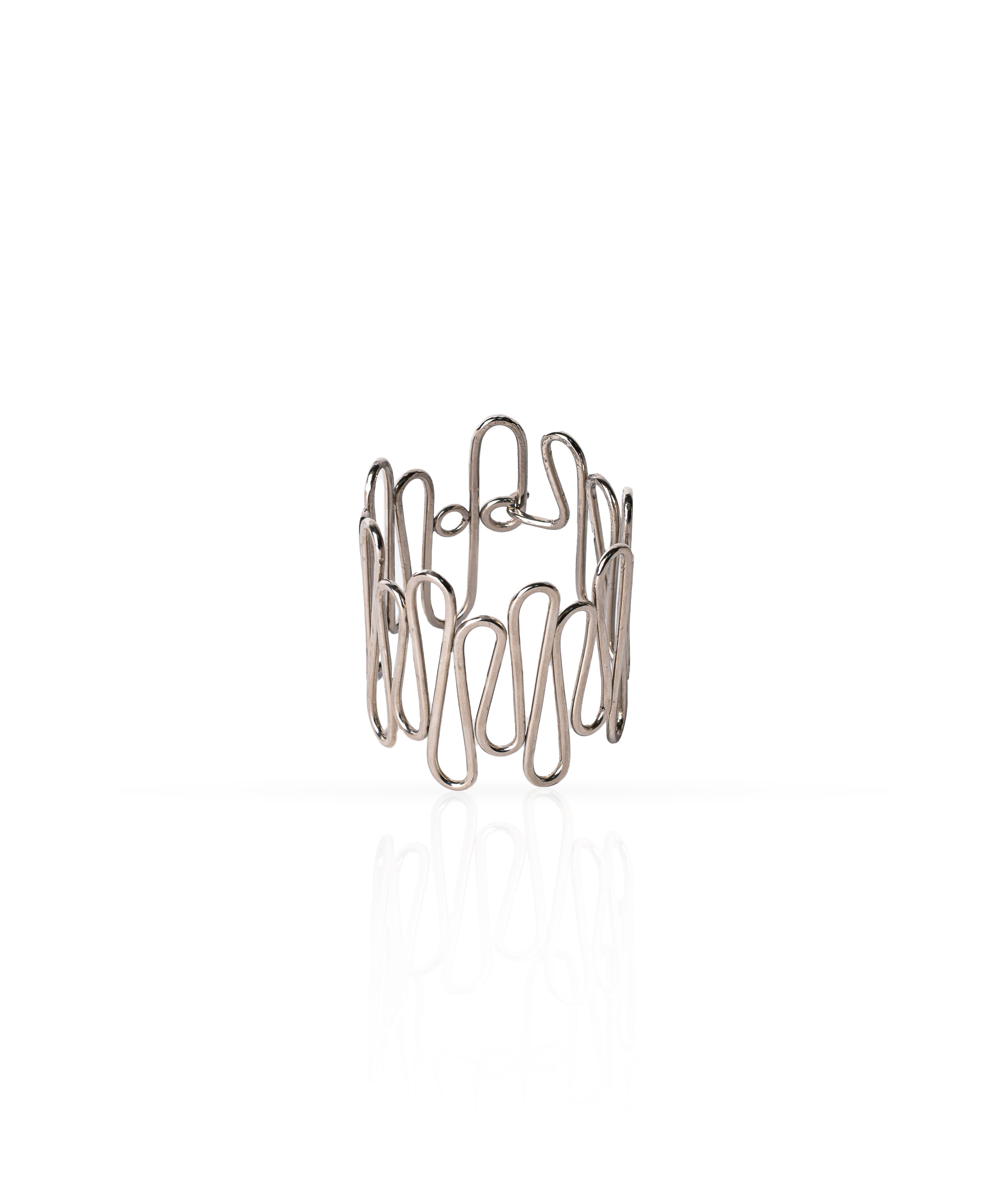 Silver Plated Zigzag Brass Cuff