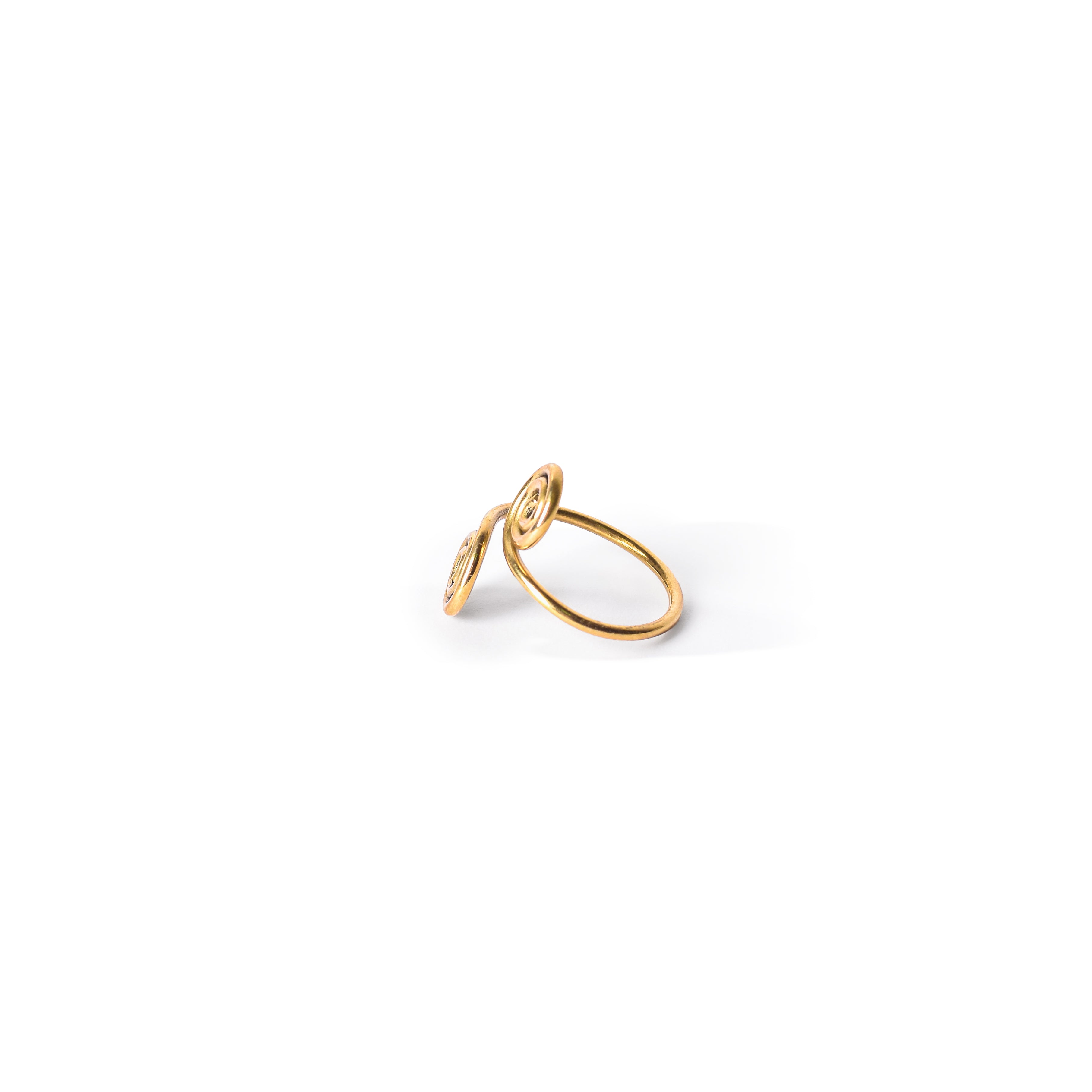 Double Spiral Simple Brass Ring