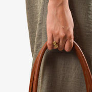 Double Spiral Simple Brass Ring