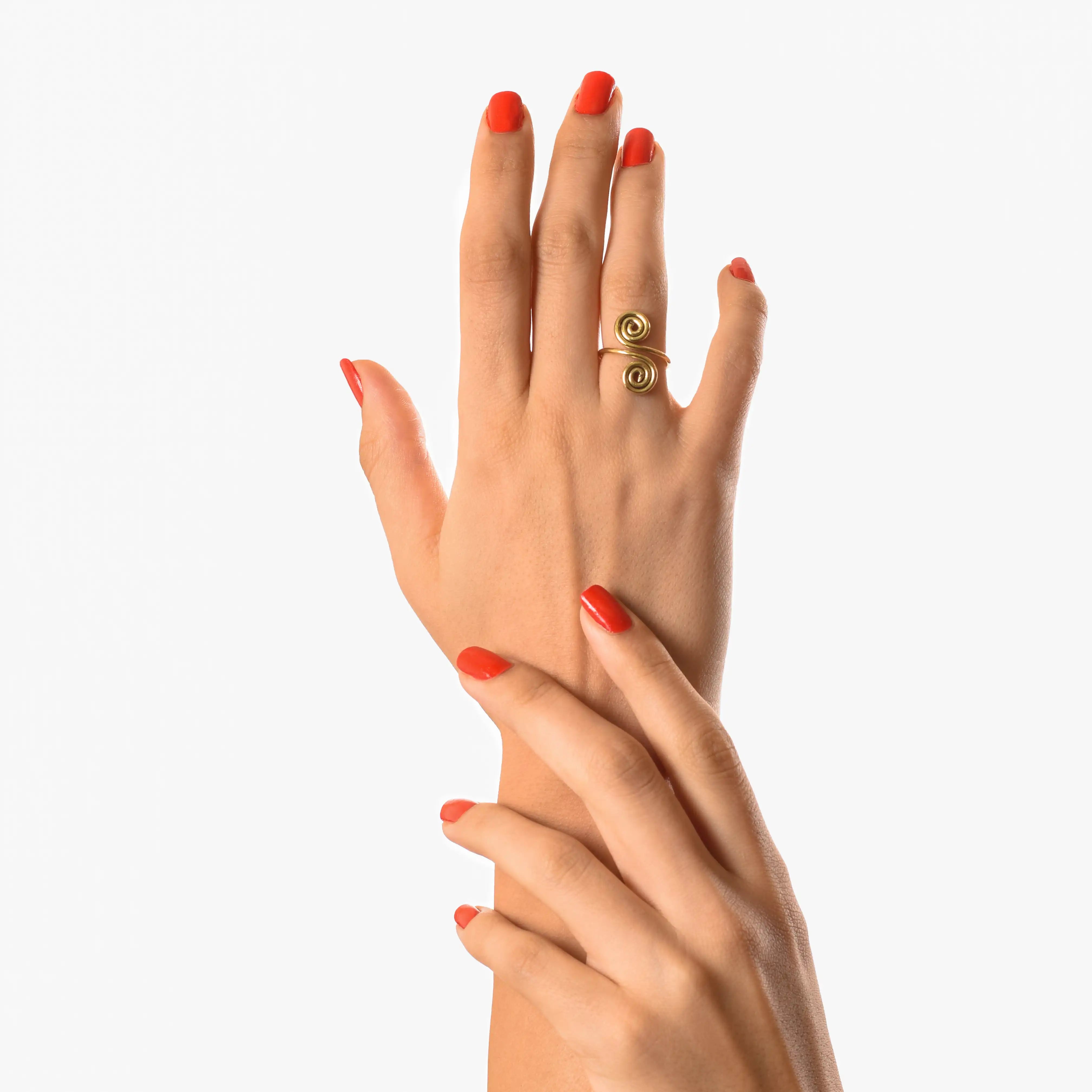 Double Spiral Simple Brass Ring