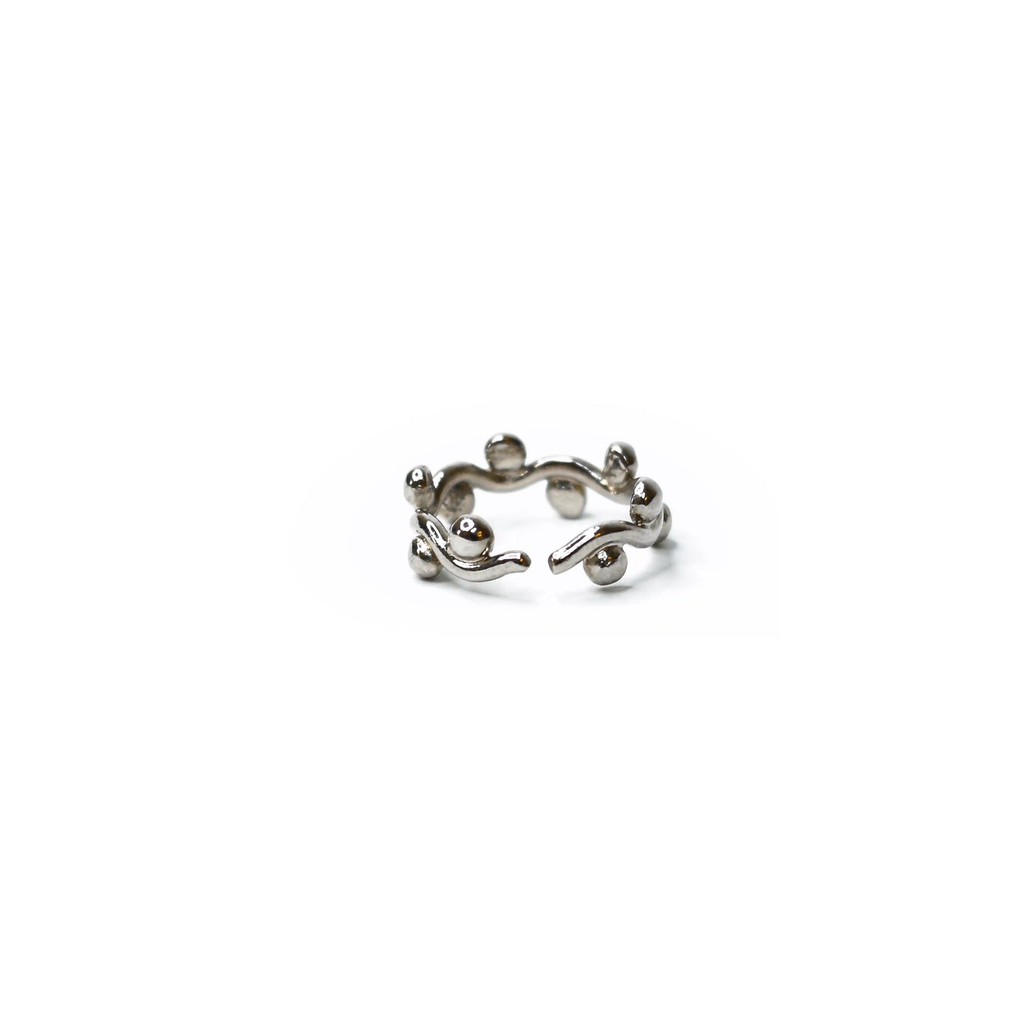 Silver Plated Granulated Brass Ring
