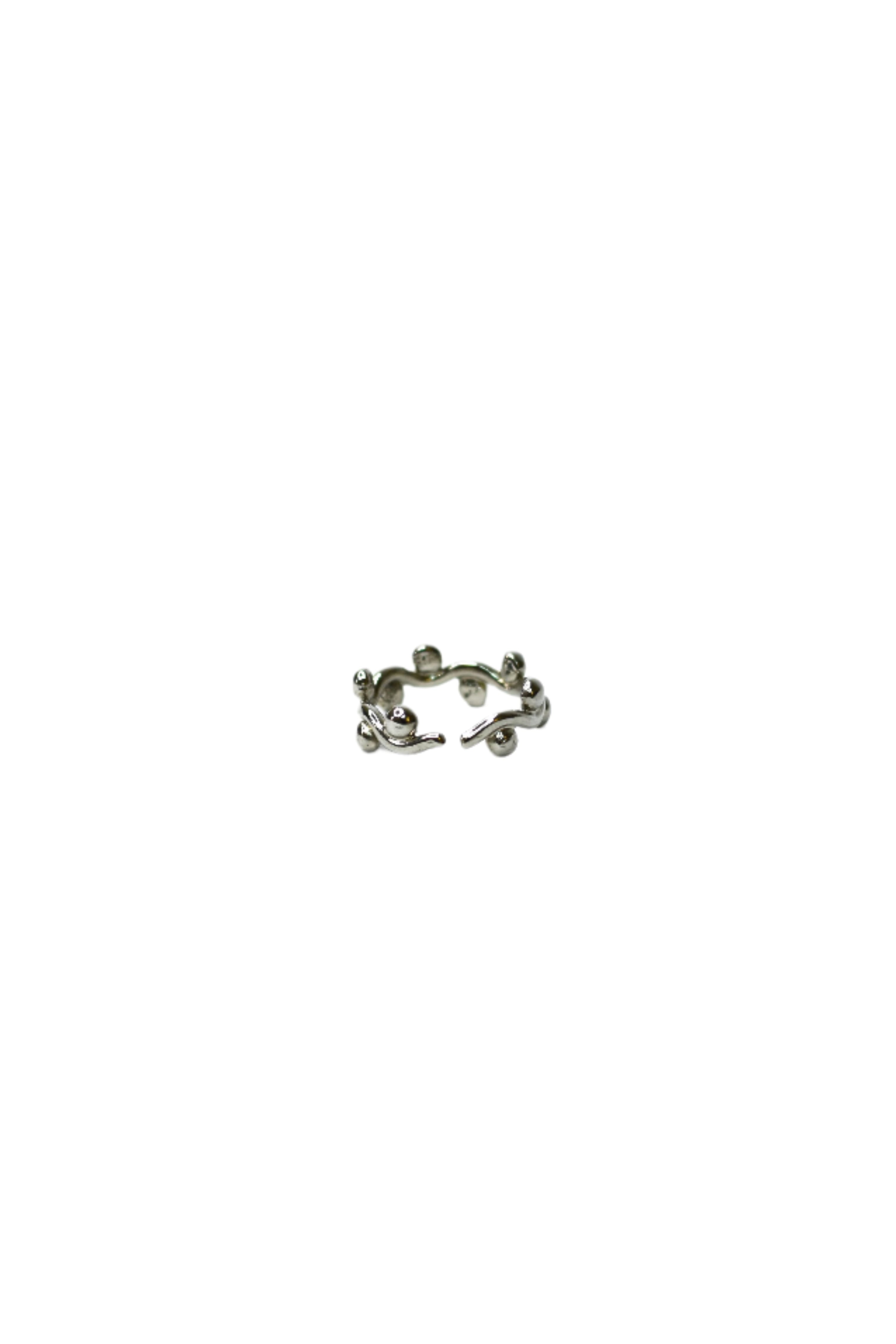 Silver Plated Granulated Brass Ring