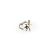 White Nut Star Brass Ring