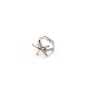 White Nut Star Brass Ring