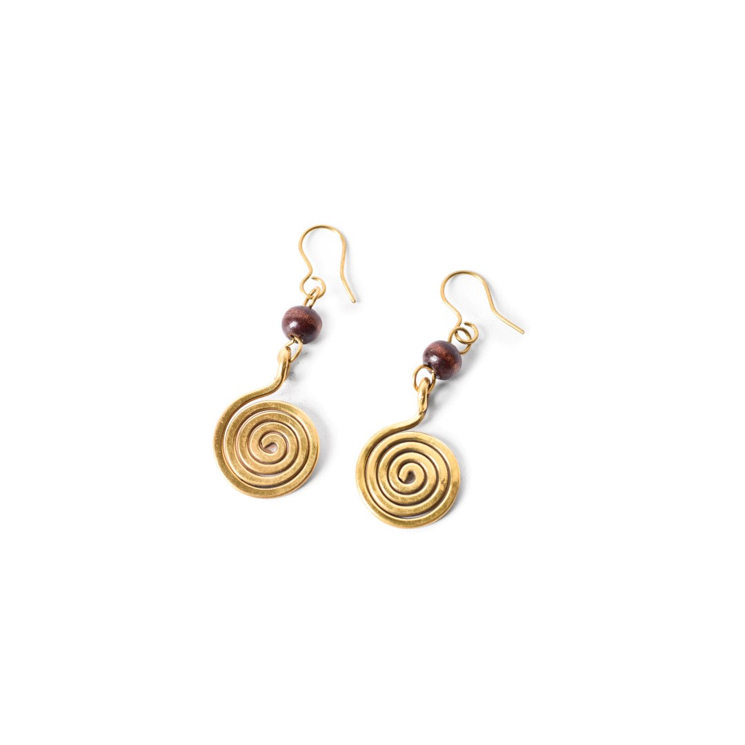 Spiral Brass Earrings