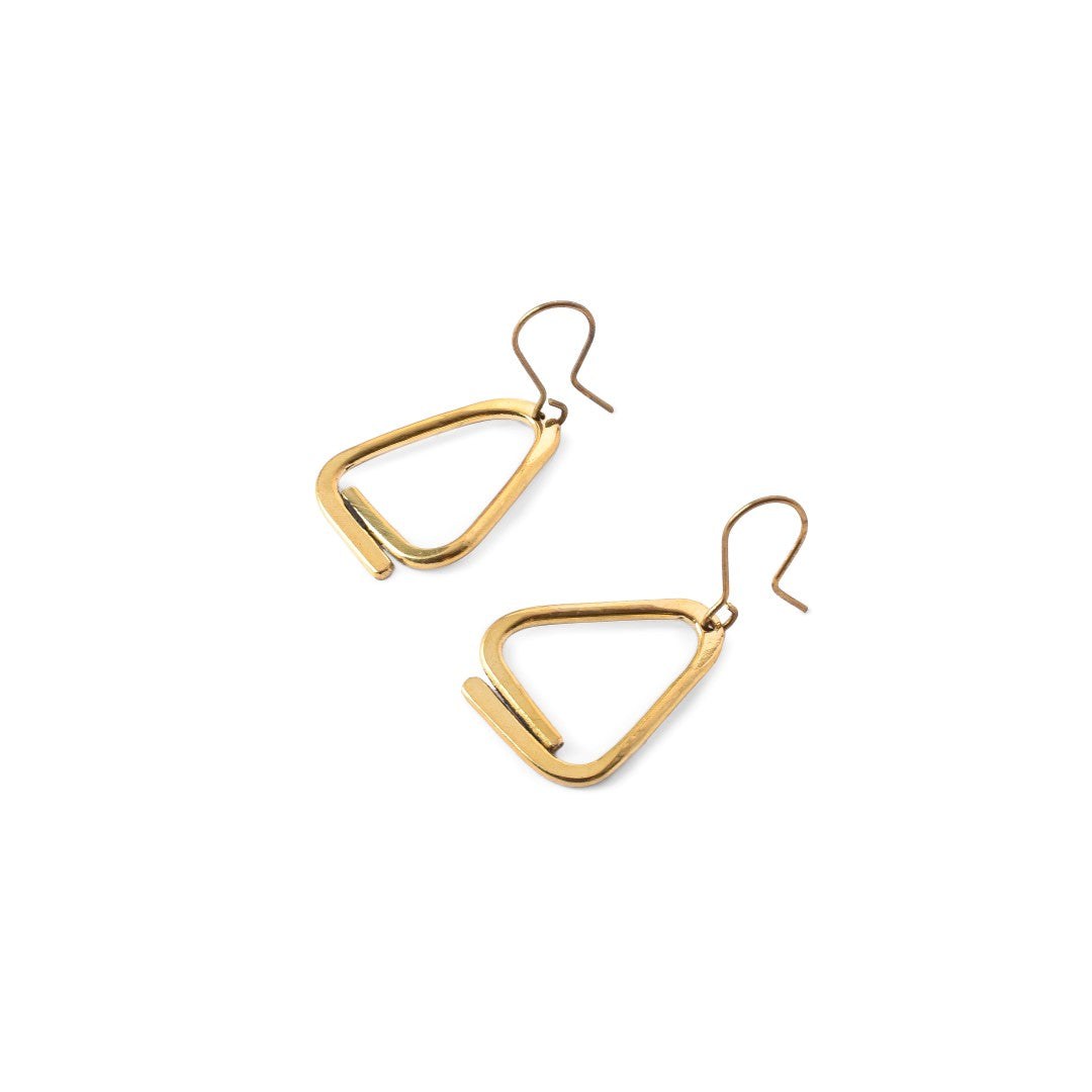 Triangle Brass Earrings