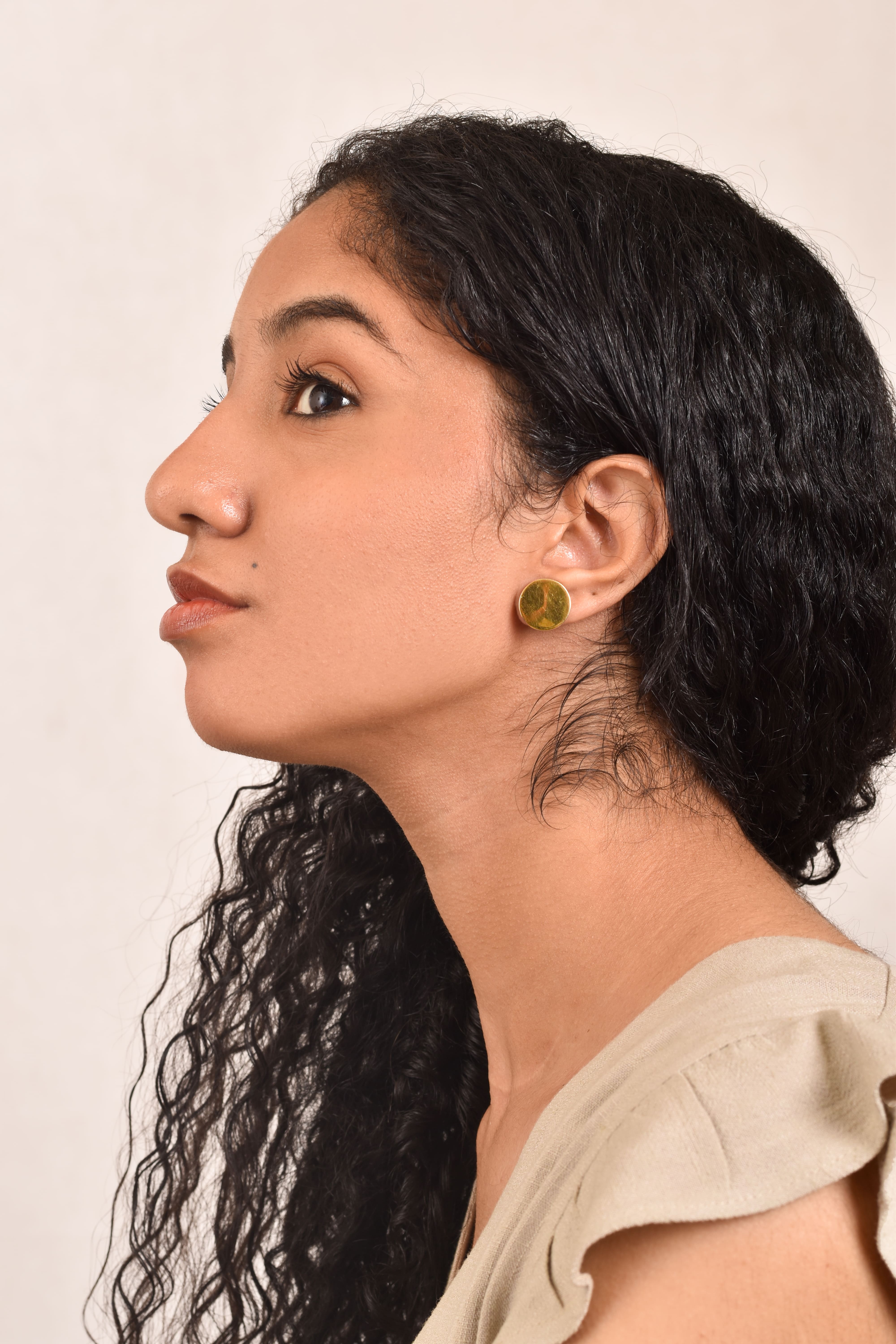 Simple Round Brass Earrings