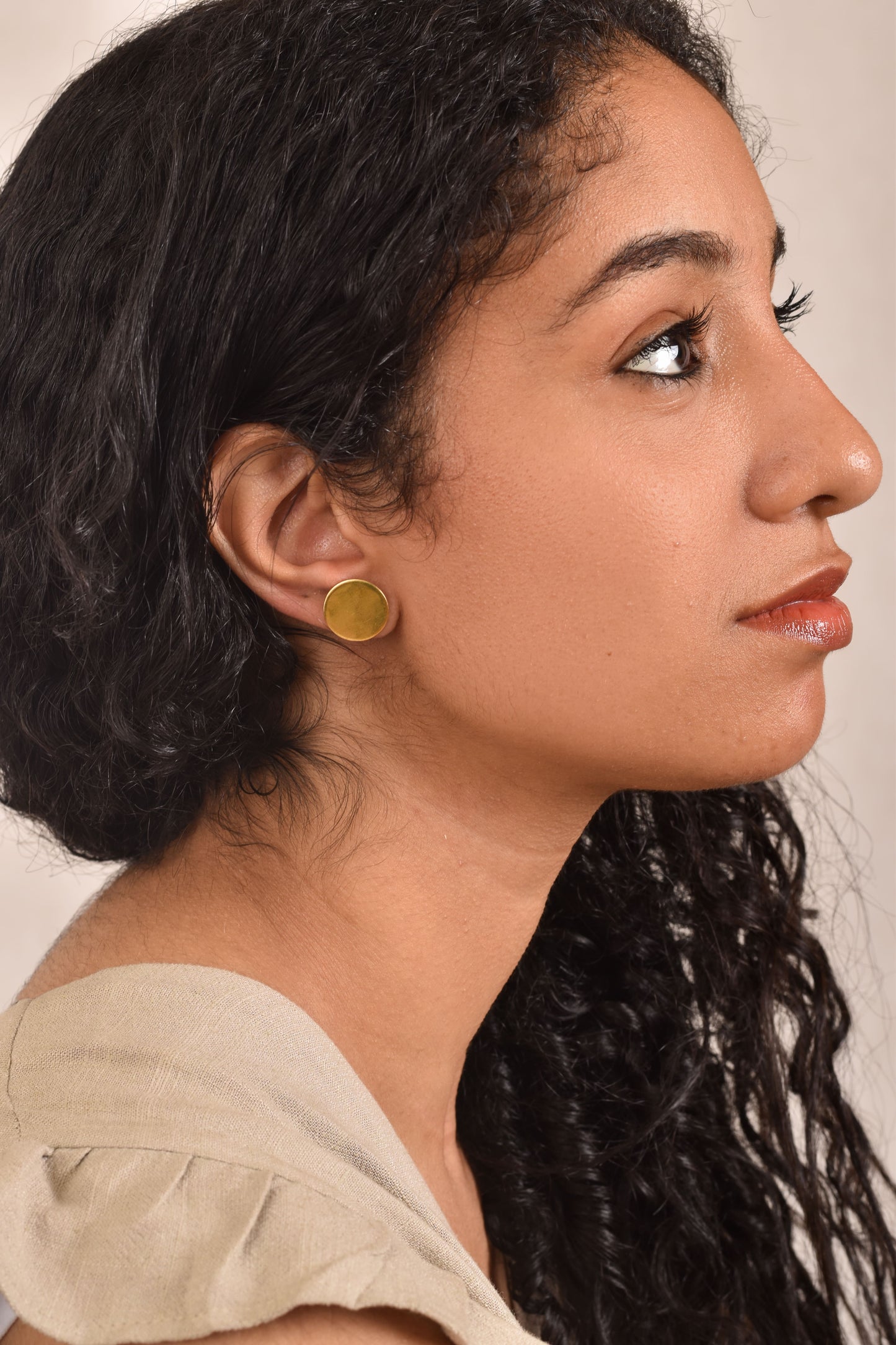 Simple Round Brass Earrings