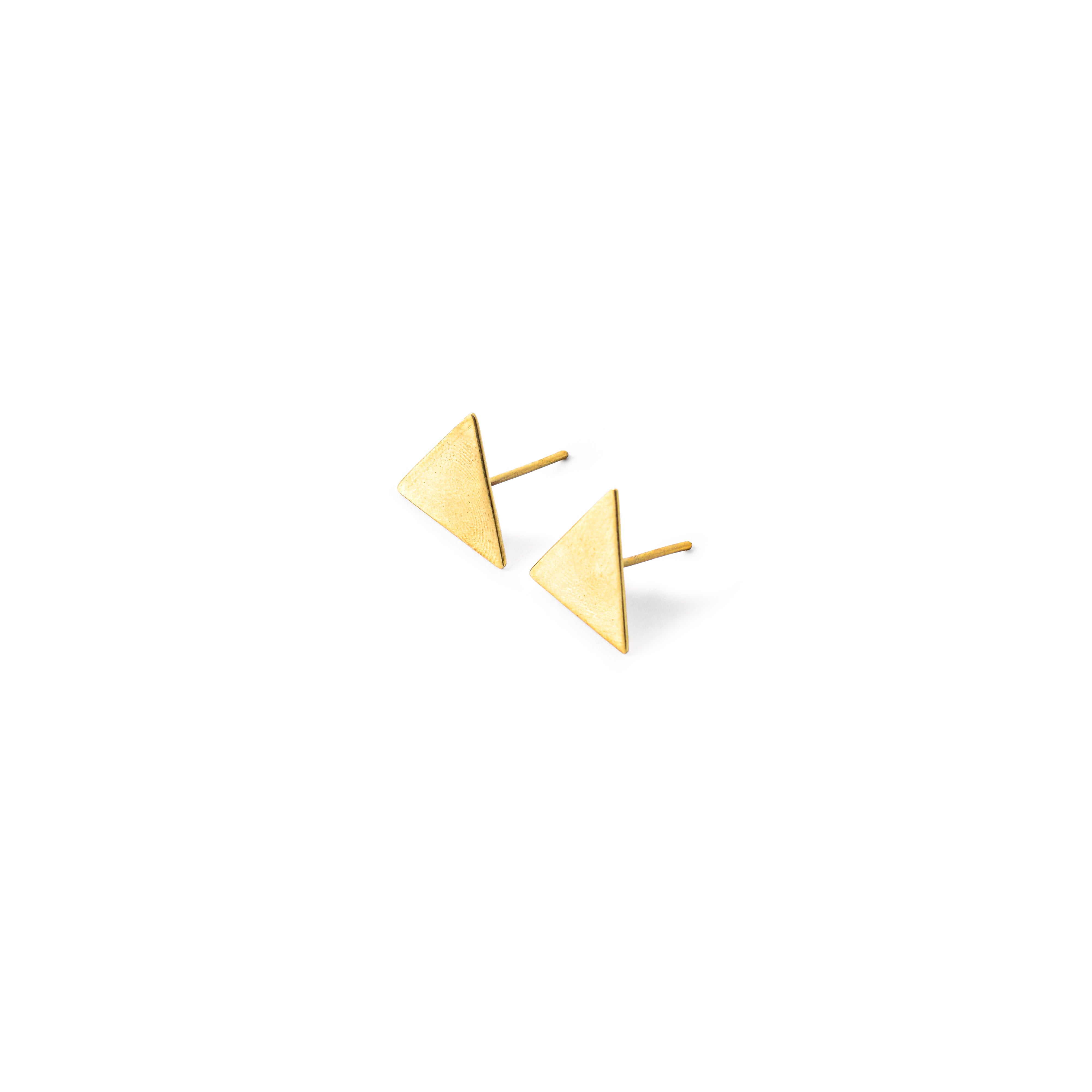 Simple Triangle Brass Earrings