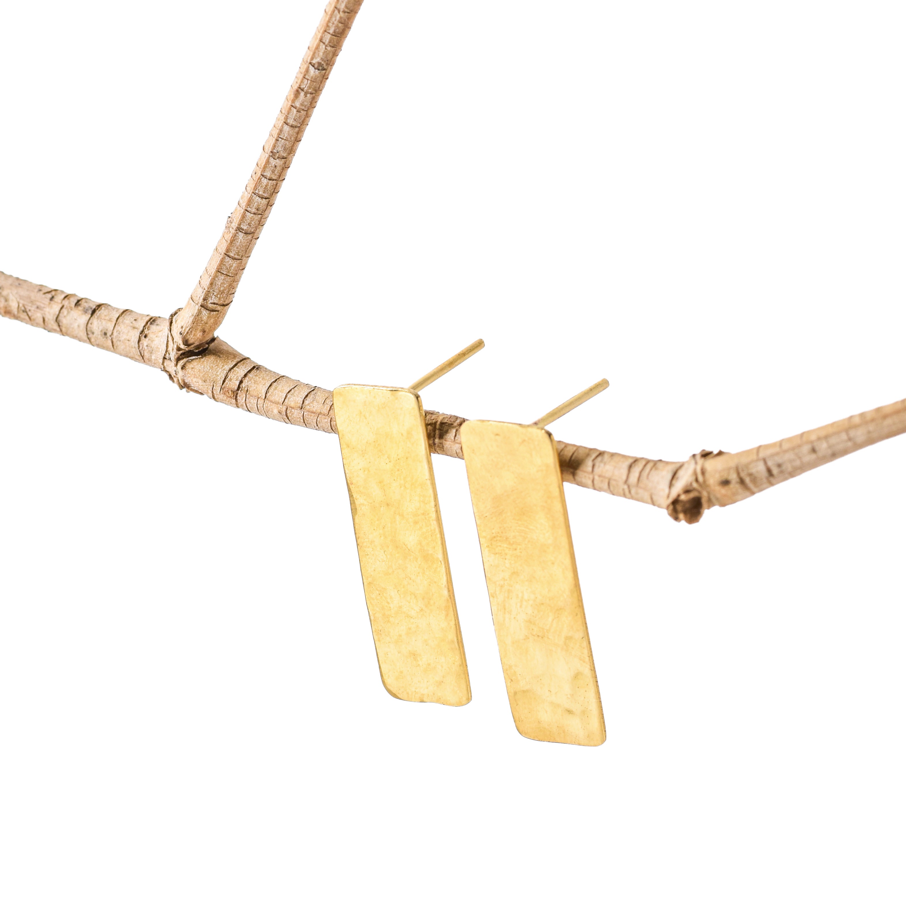 Simple Rectangular Brass Earring