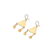 Playful Triangular Brass Earrings