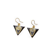 Enamel Brass Triangular Earrings