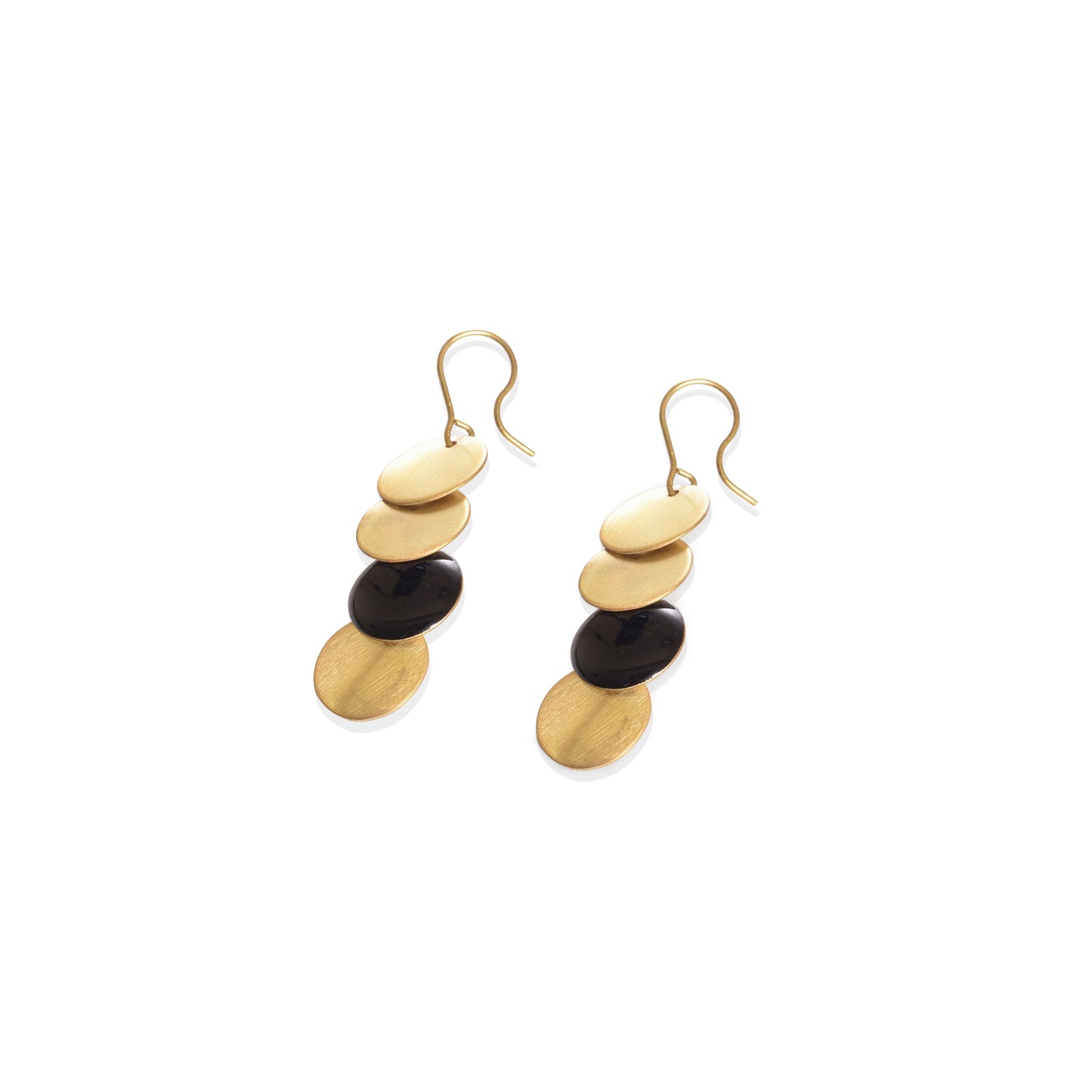 Enamel Brass Circular Earrings