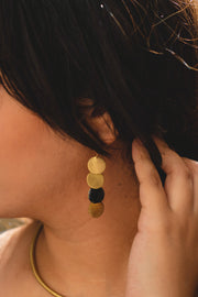 Enamel Brass Circular Earrings