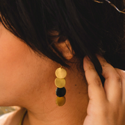 Enamel Brass Circular Earrings
