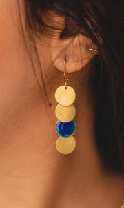 Enamel Brass Circular Earrings