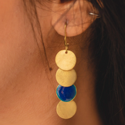 Enamel Brass Circular Earrings