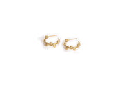 Small Hoop Granulated Brass Earrings