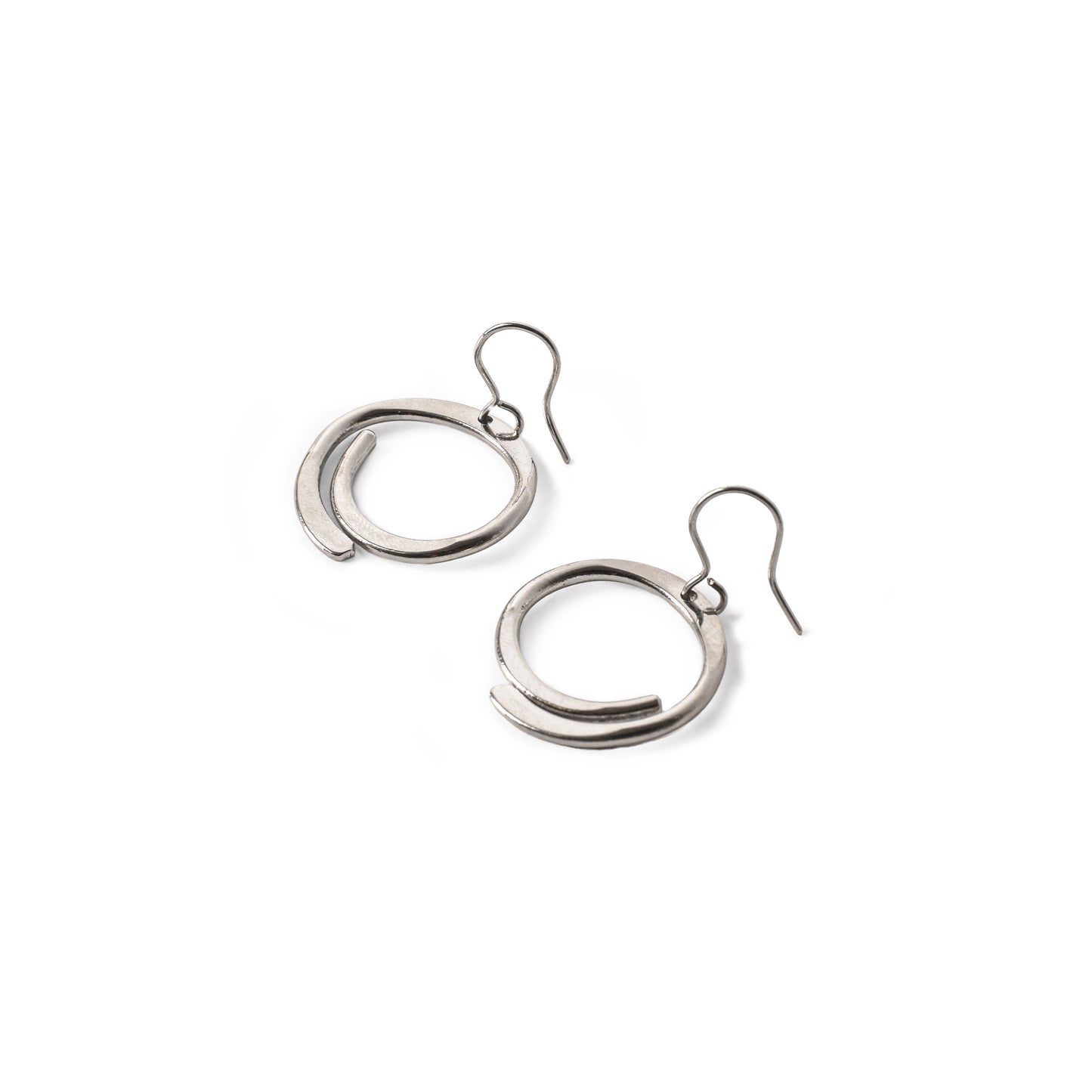 Round Silver Plated Modern Earrings