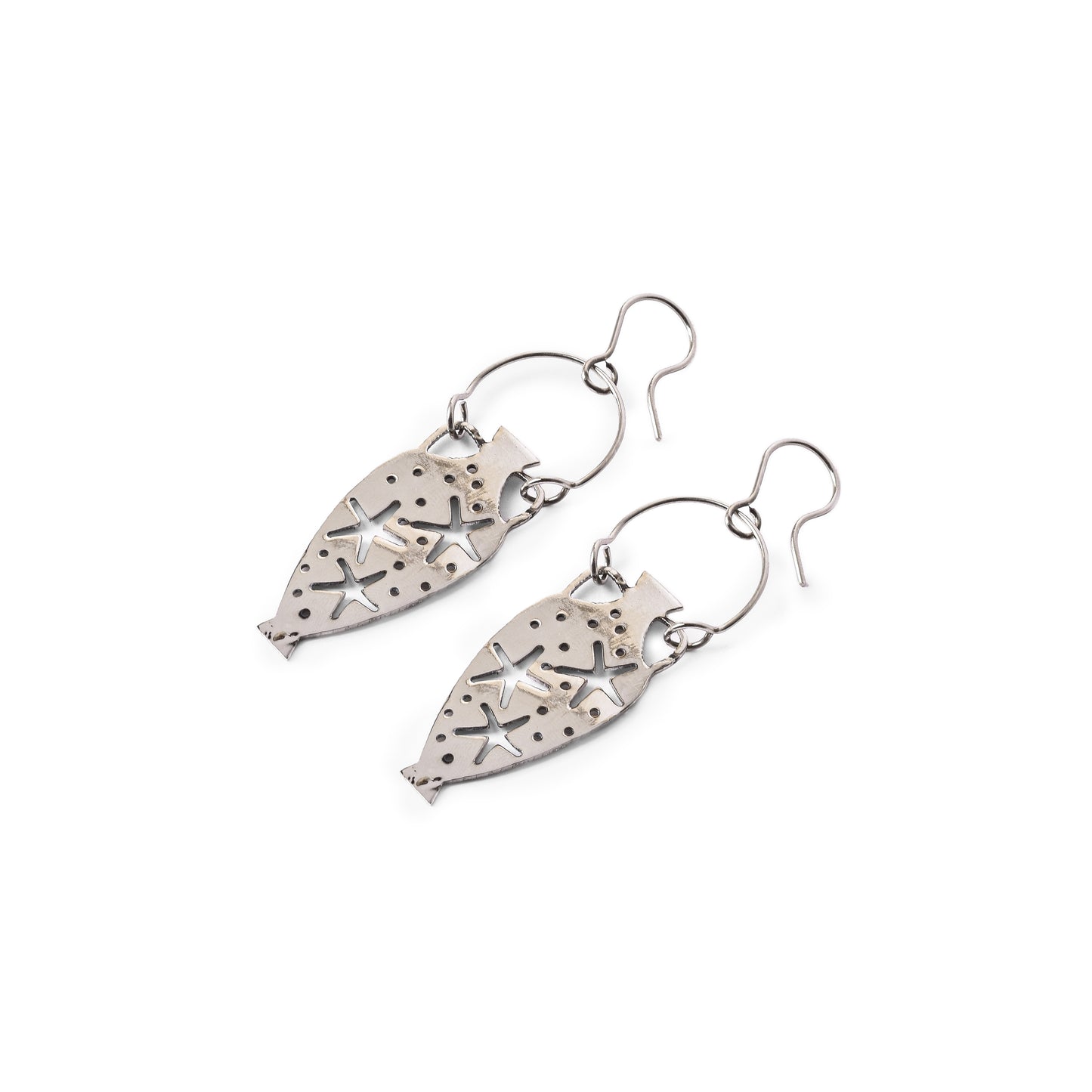 Nut Vessel Silver Plated Earrings