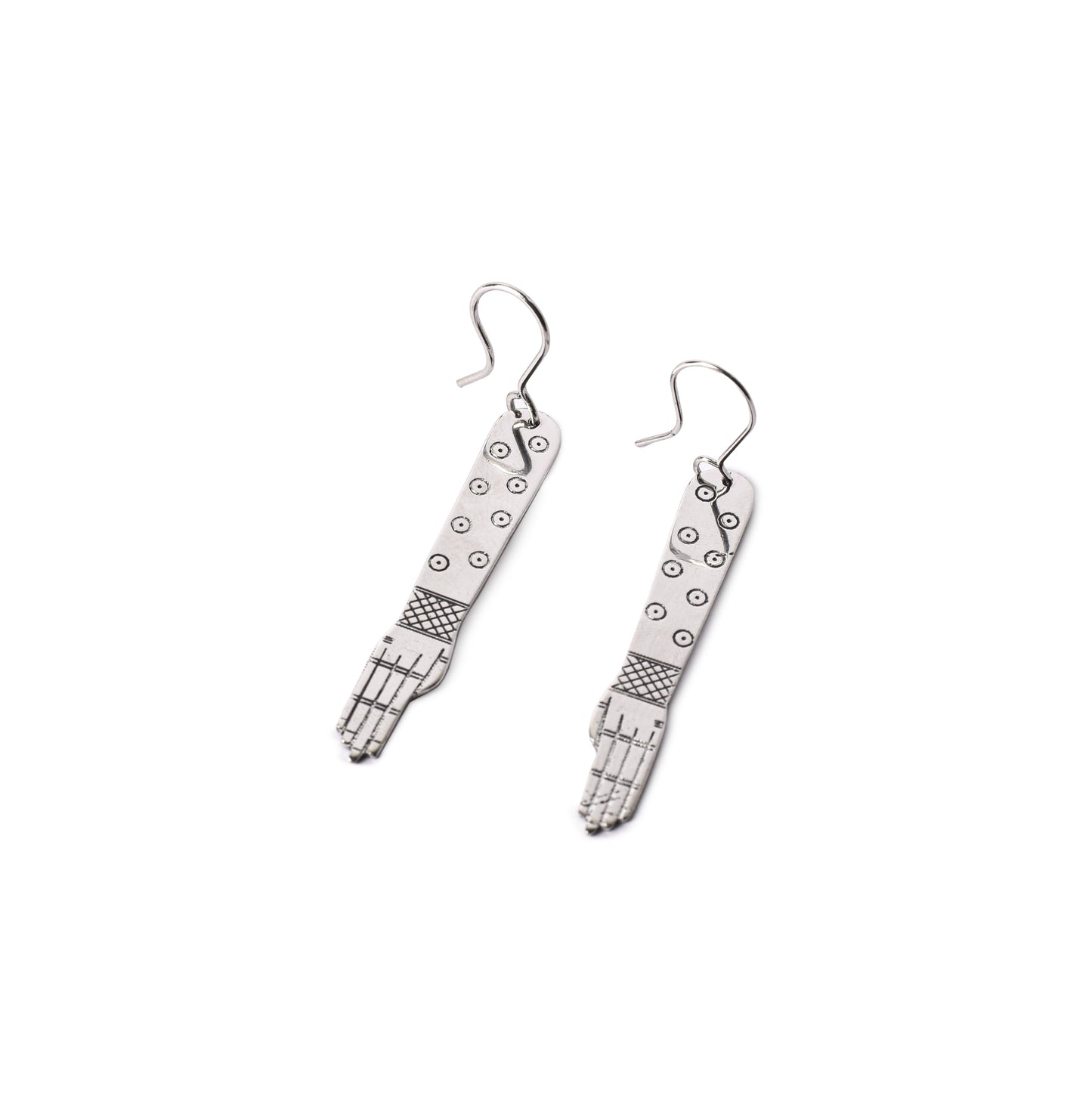 Silver Plated Clappers Earrings