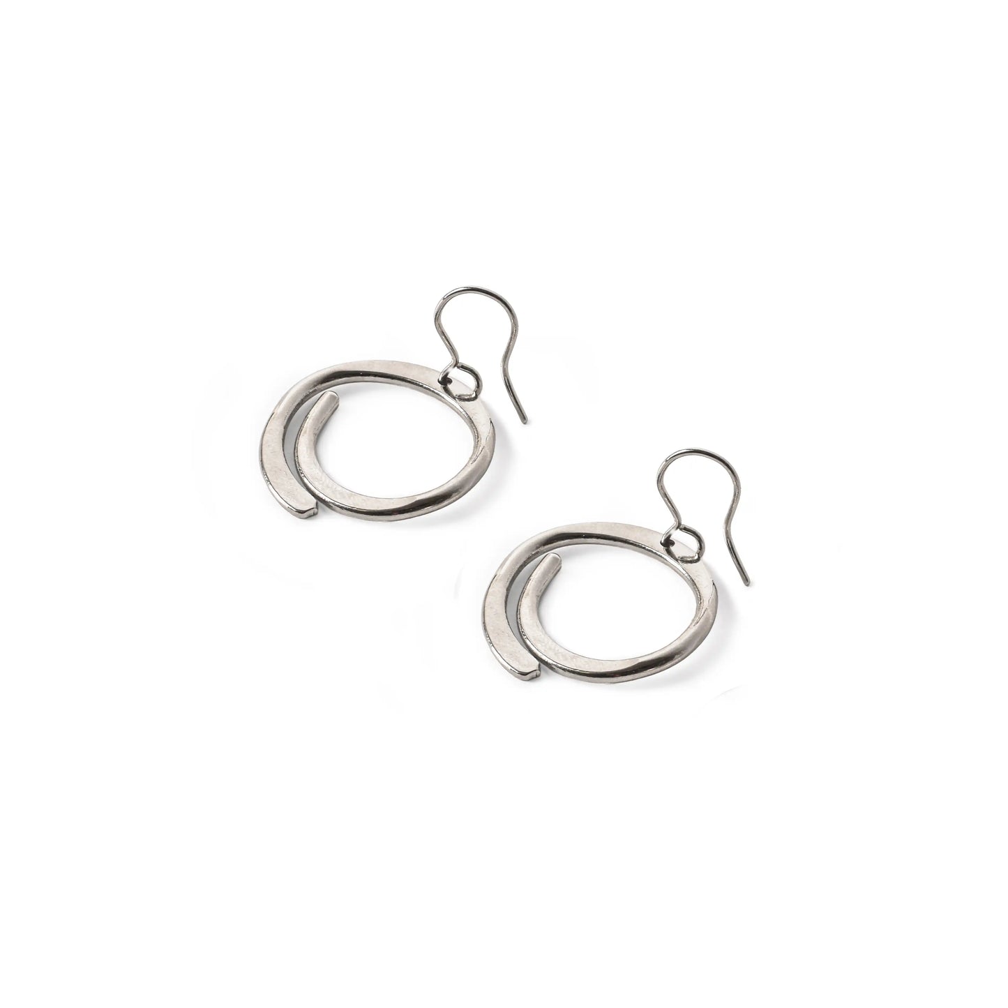 Silver Plated Circle Hollow Earrings